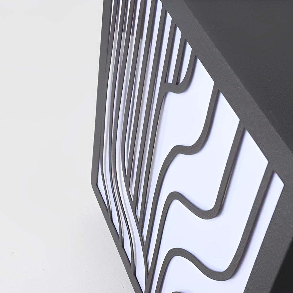 Square Creative LED Waterproof Modern Outdoor Fence Post Lights Pillar Light-Lighom