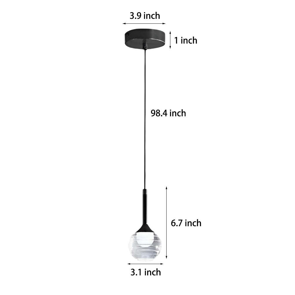 Threaded Acrylic Ball Long-Line Nordic Pendant