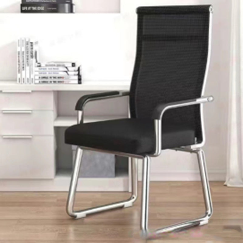 Modern Mesh Leather Square Desk Chair — Latex / Black - Fabric