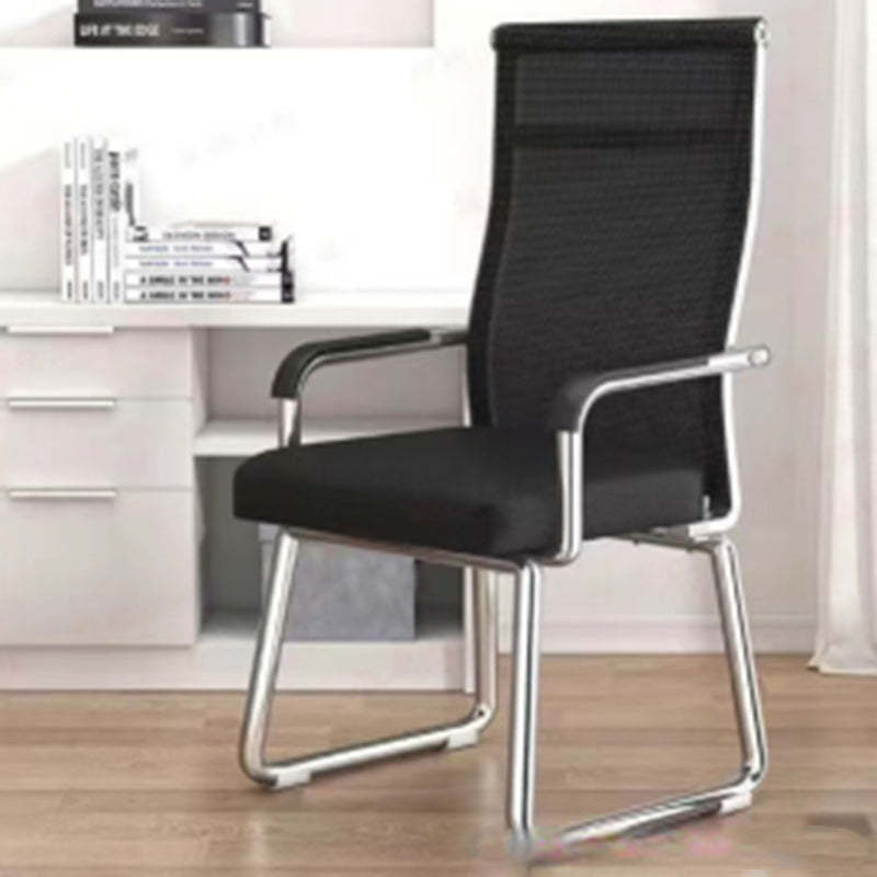 Modern Mesh Leather Square Desk Chair — Latex / Black - Fabric