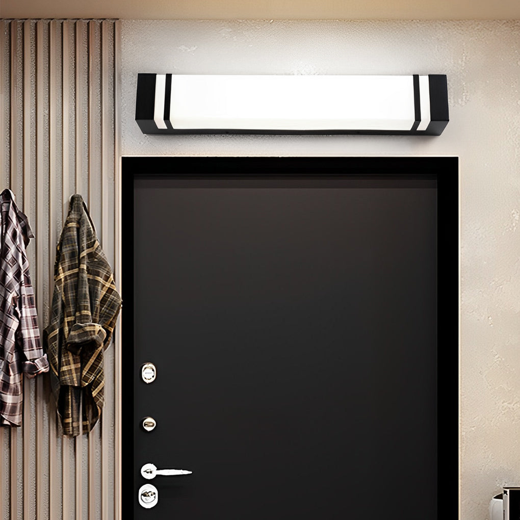 Modern strip black outdoor wall lighting in synthetic — 17.7" / Warm White (3000K)