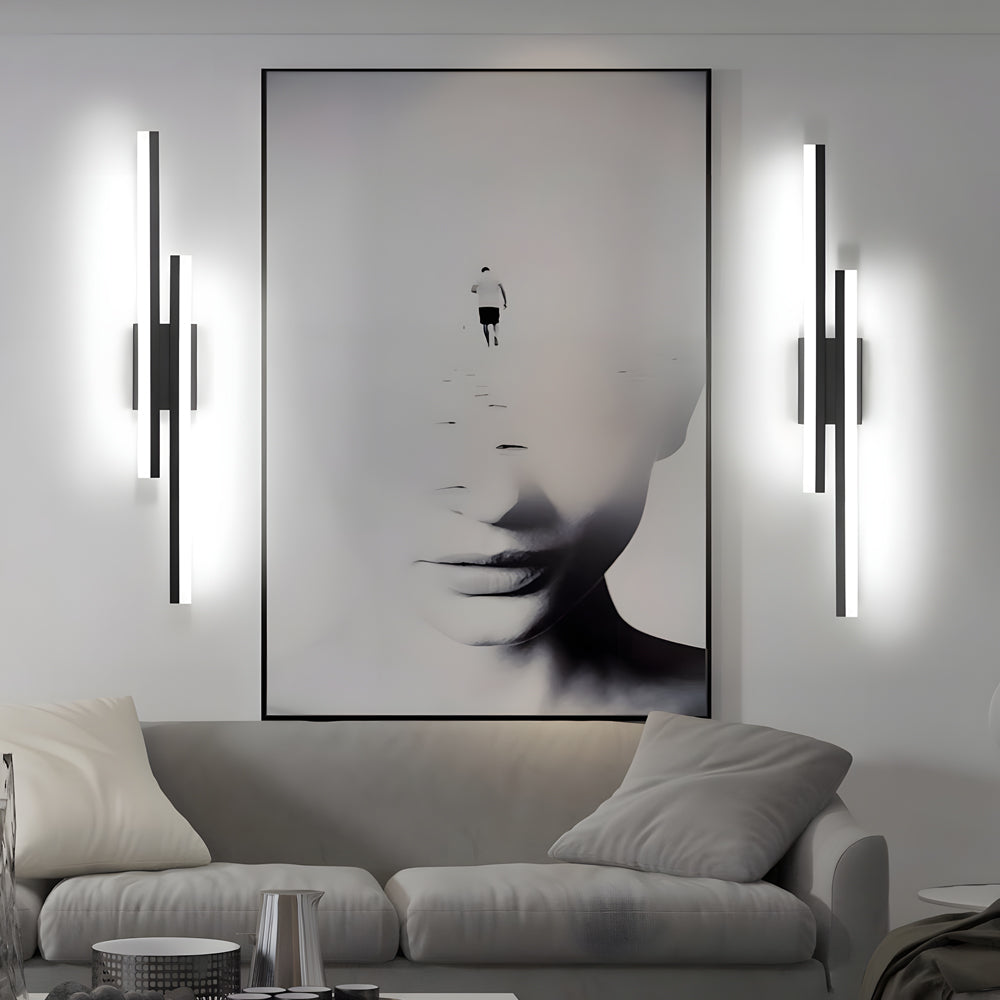 Modern 2-Light Linear LED 3-Step Dimming Wall Sconce