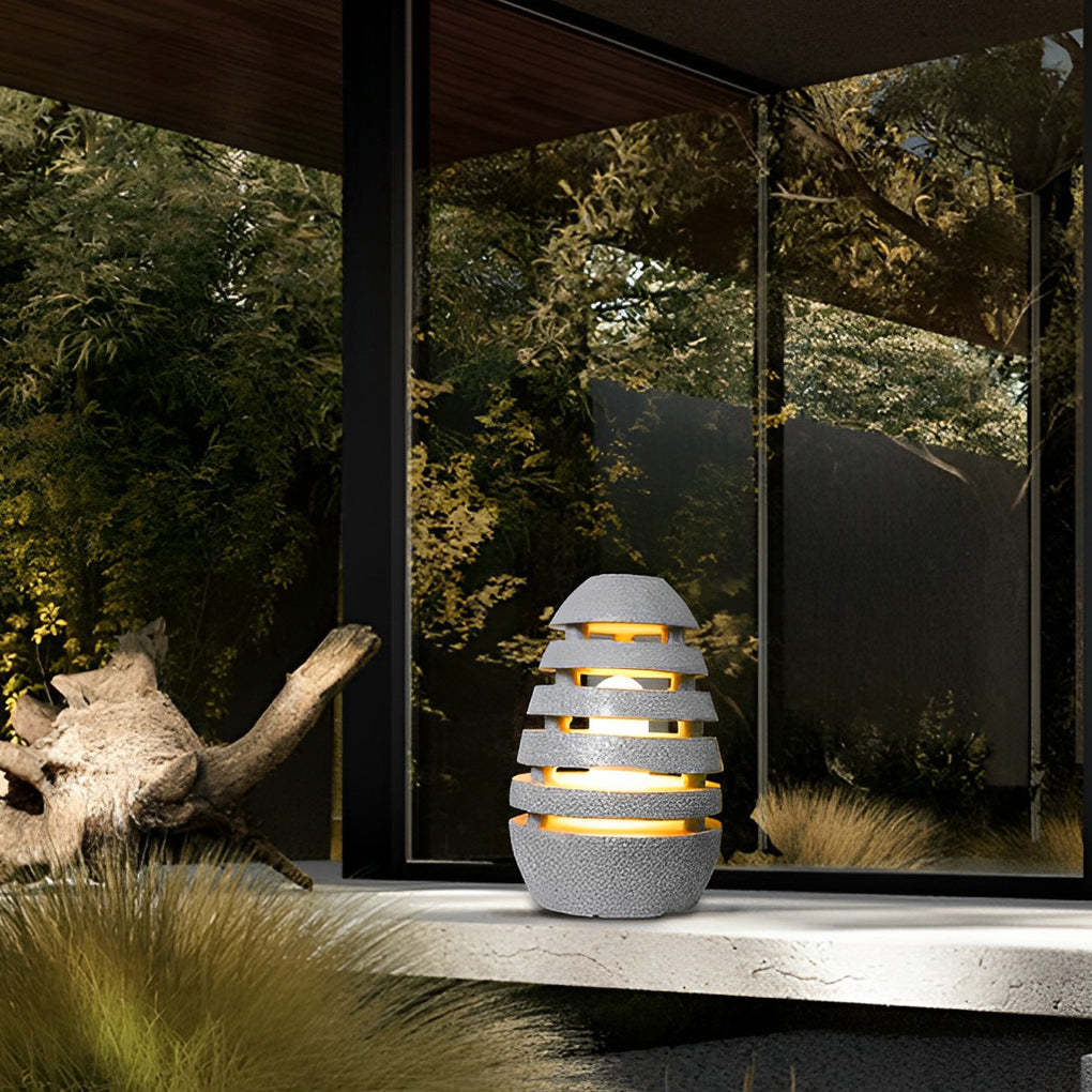 Resin Egg Shaped Waterproof LED Modern Outdoor Lawn Light Garden Lights-Lighom