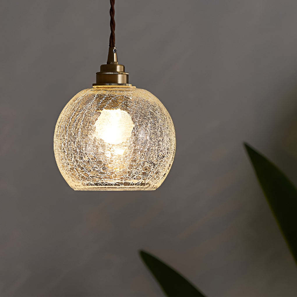 Spherical Cracked Glass LED Nordic Island Pendant Light