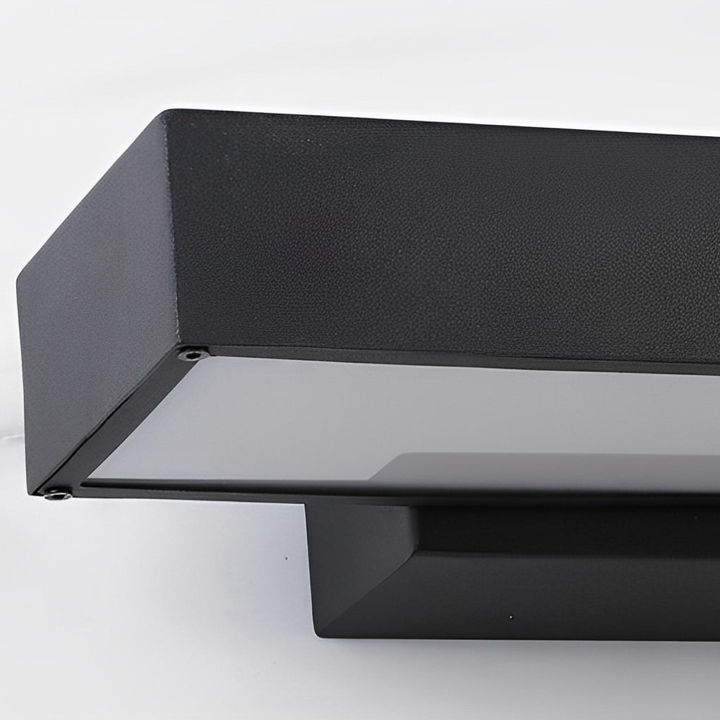 Outdoor Motion Sensor Black Rectangle Wall Light-Lighom