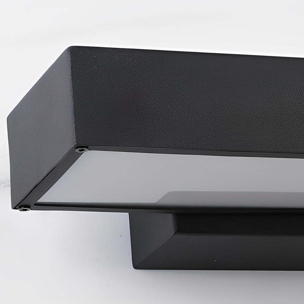 Outdoor Motion Sensor Black Rectangle Wall Light-Lighom