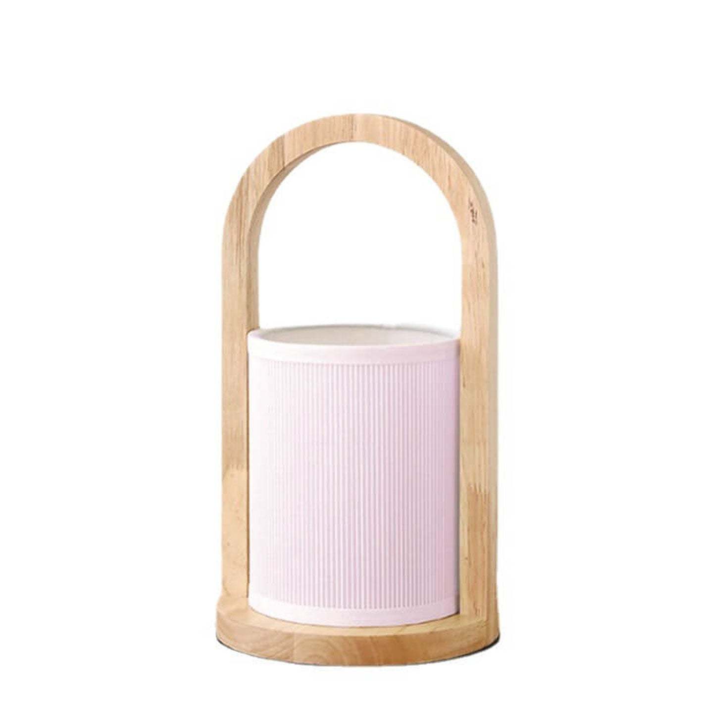 Nordic Fabric Column Solid Wood Table Lamp