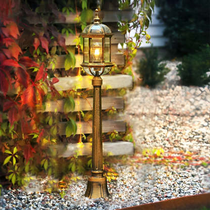Vintage Golden LED Outdoor Pathway Light Luxury European-style Lawn Lamp-Lighom