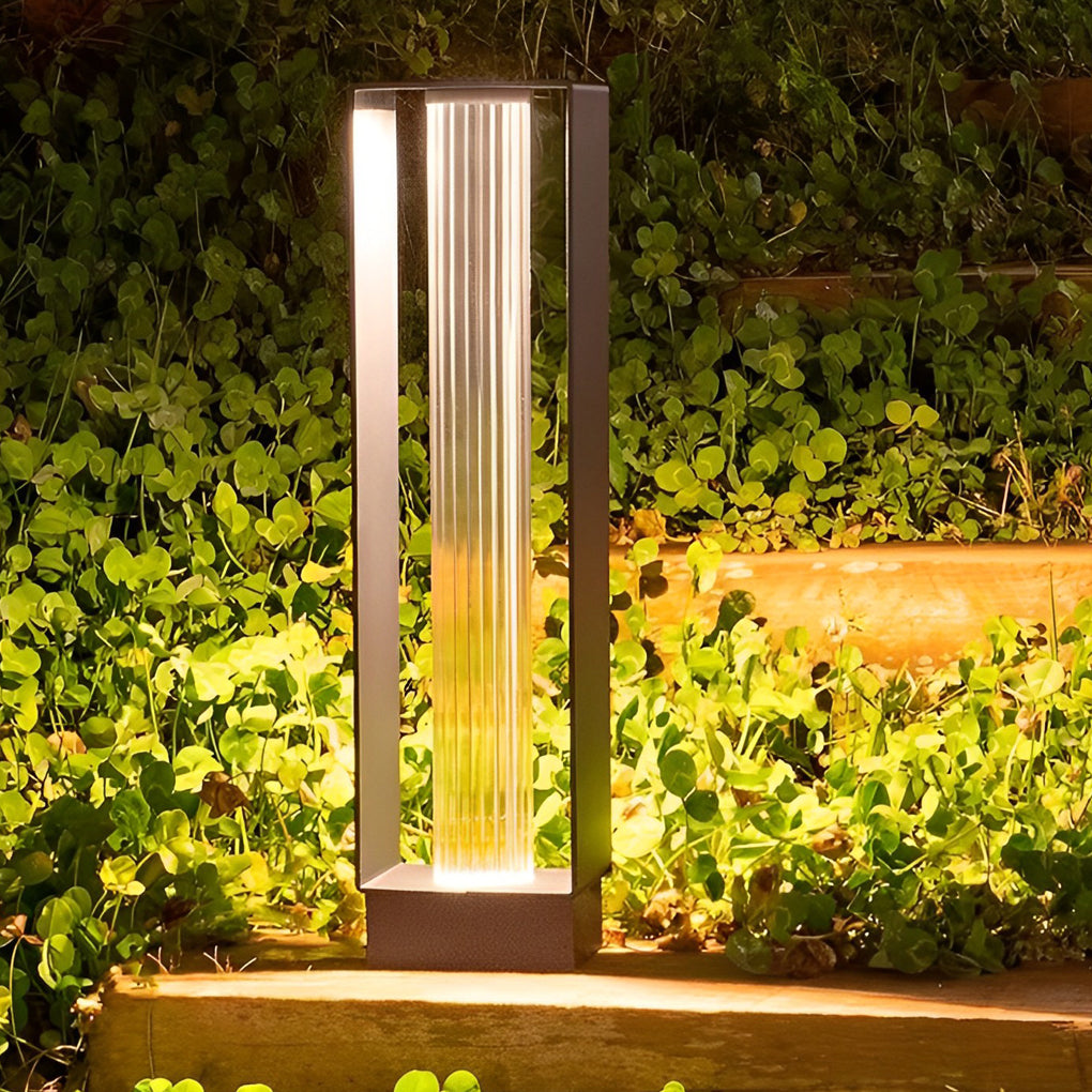 Modern Ribbed Acrylic Solar Path Light