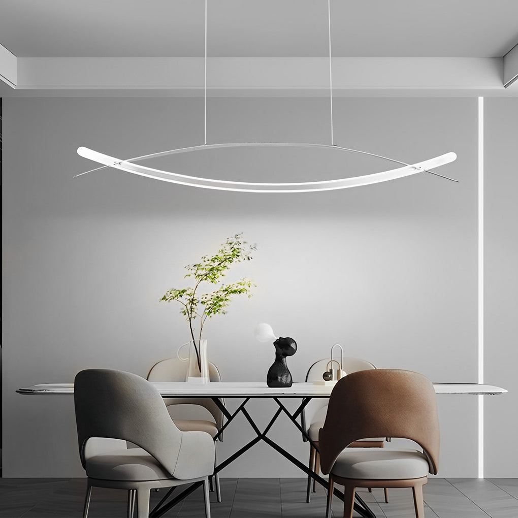 Artistic Strip Plated Dimmable LED Nordic Chandelier