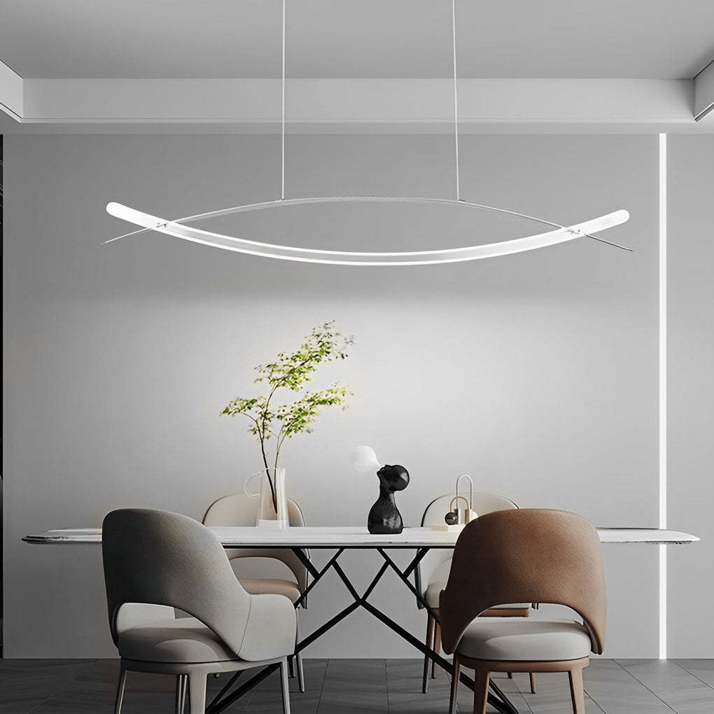 Artistic Strip Plated Dimmable LED Nordic Chandelier
