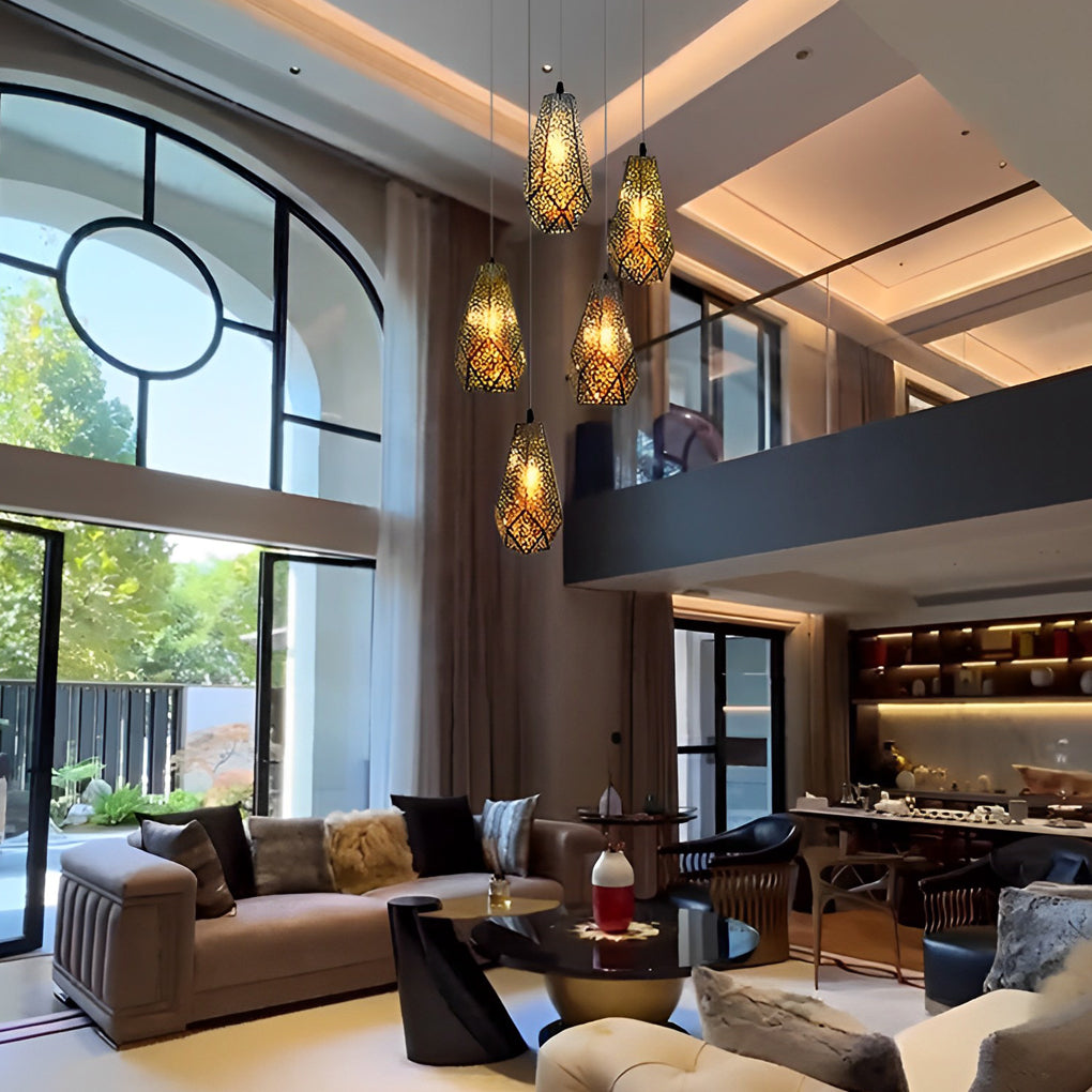 Hollow Stainless Steel Gourd Postmodern Chandelier