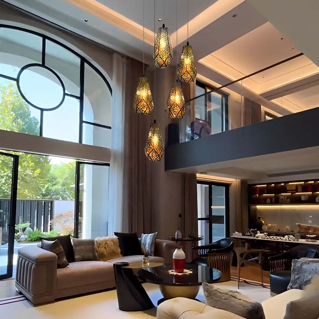 Hollow Stainless Steel Gourd Postmodern Chandelier