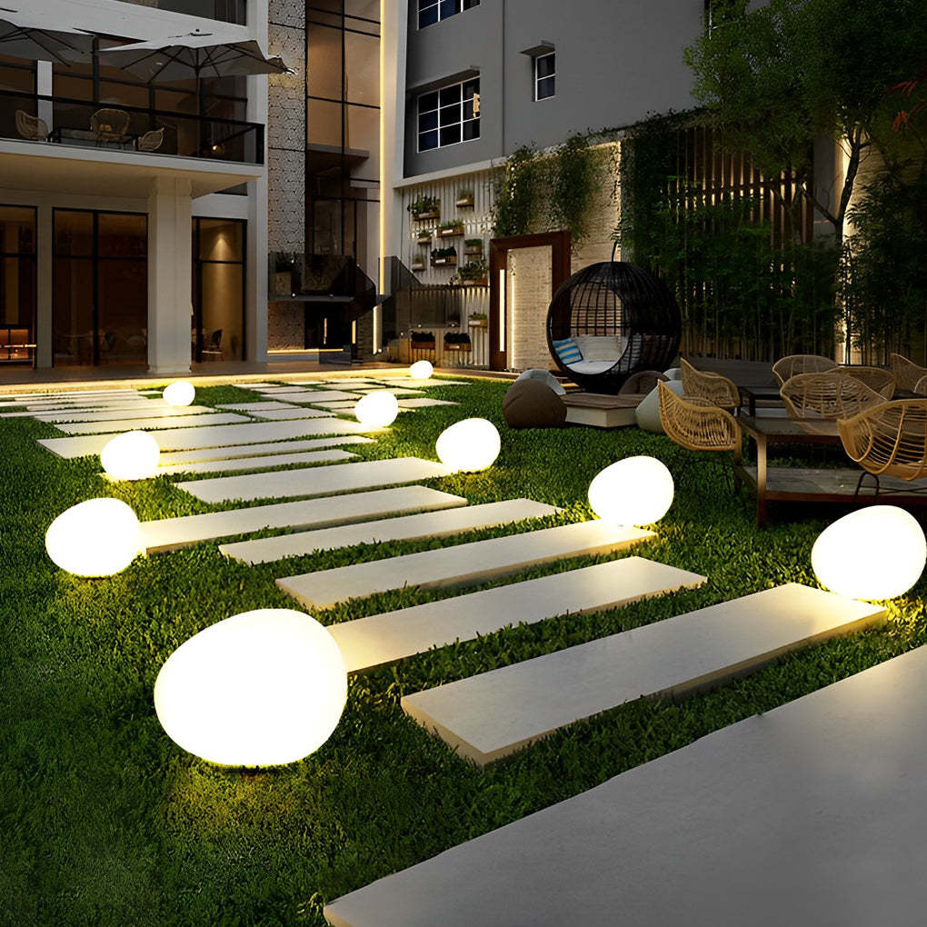 Adjustable LED Cobblestone Outdoor Lamp 3-Color Lighting for Gardens and Lawns-Lighom