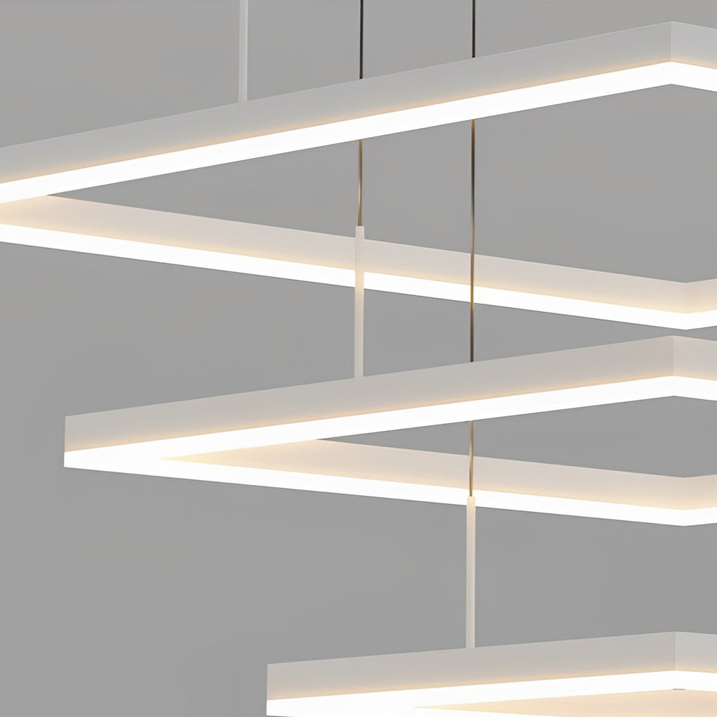 Ultra Thin Square Rings Dimmable LED Modern Chandelier