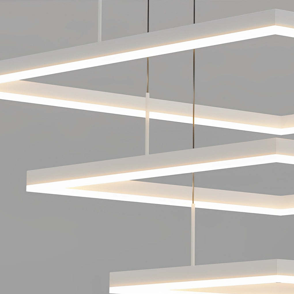 Ultra Thin Square Rings Dimmable LED Modern Chandelier