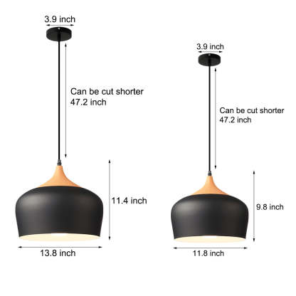 Dome Wood Detail Modern Island Pendant Light
