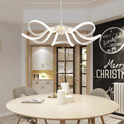 Curved Flower Petal Dimmable Nordic LED Chandelier