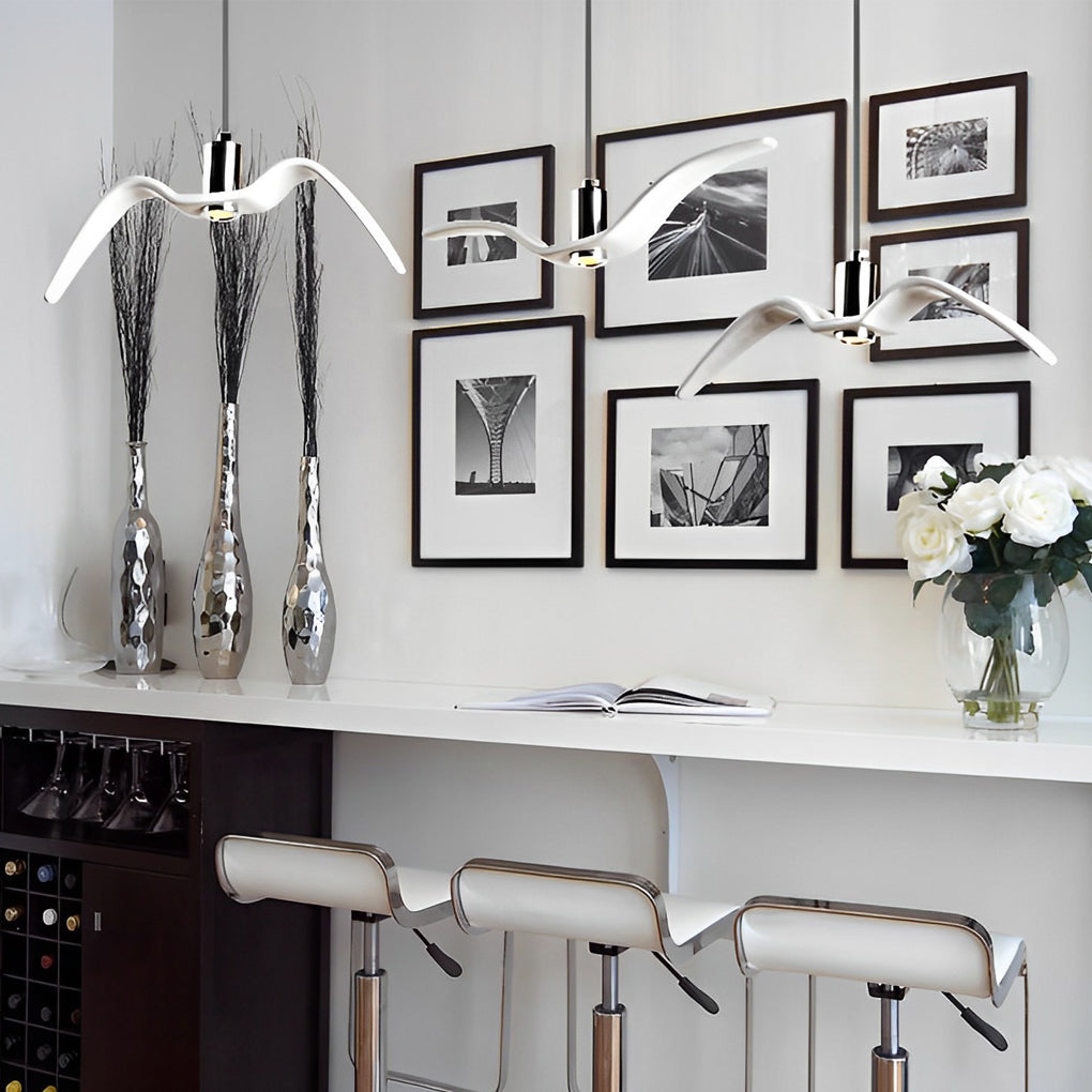 Ceramic Seagull LED Nordic Hanging Chandelier