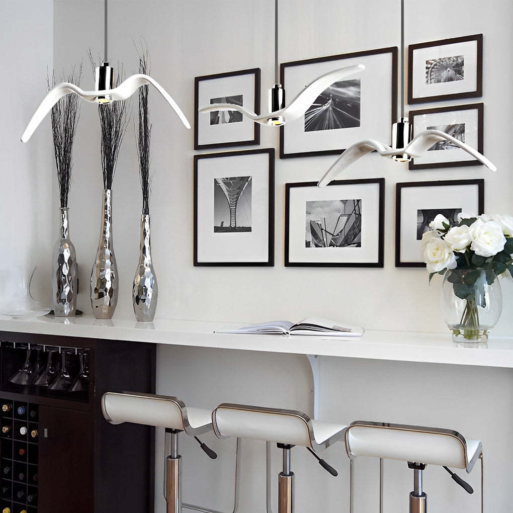 Ceramic Seagull LED Nordic Hanging Chandelier