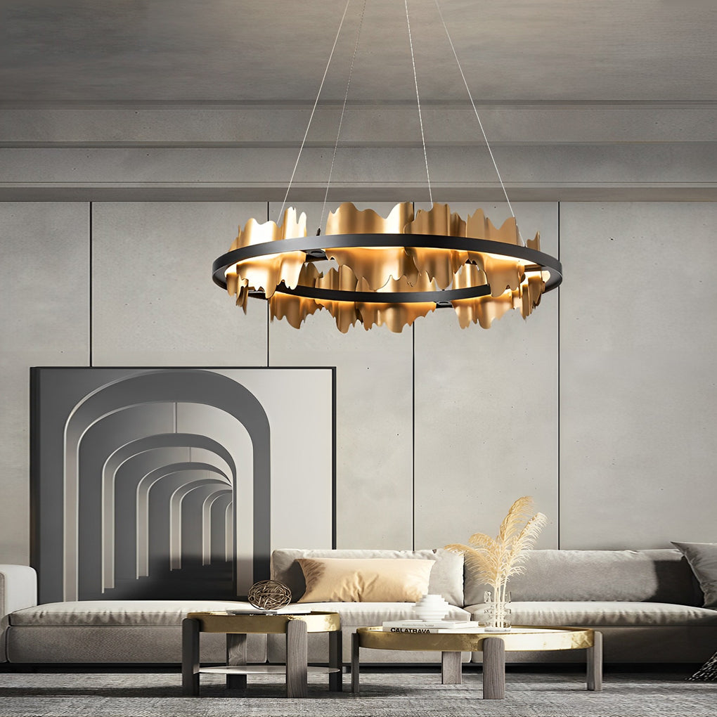 Circular Metal Dimmable LED Postmodern Chandelier