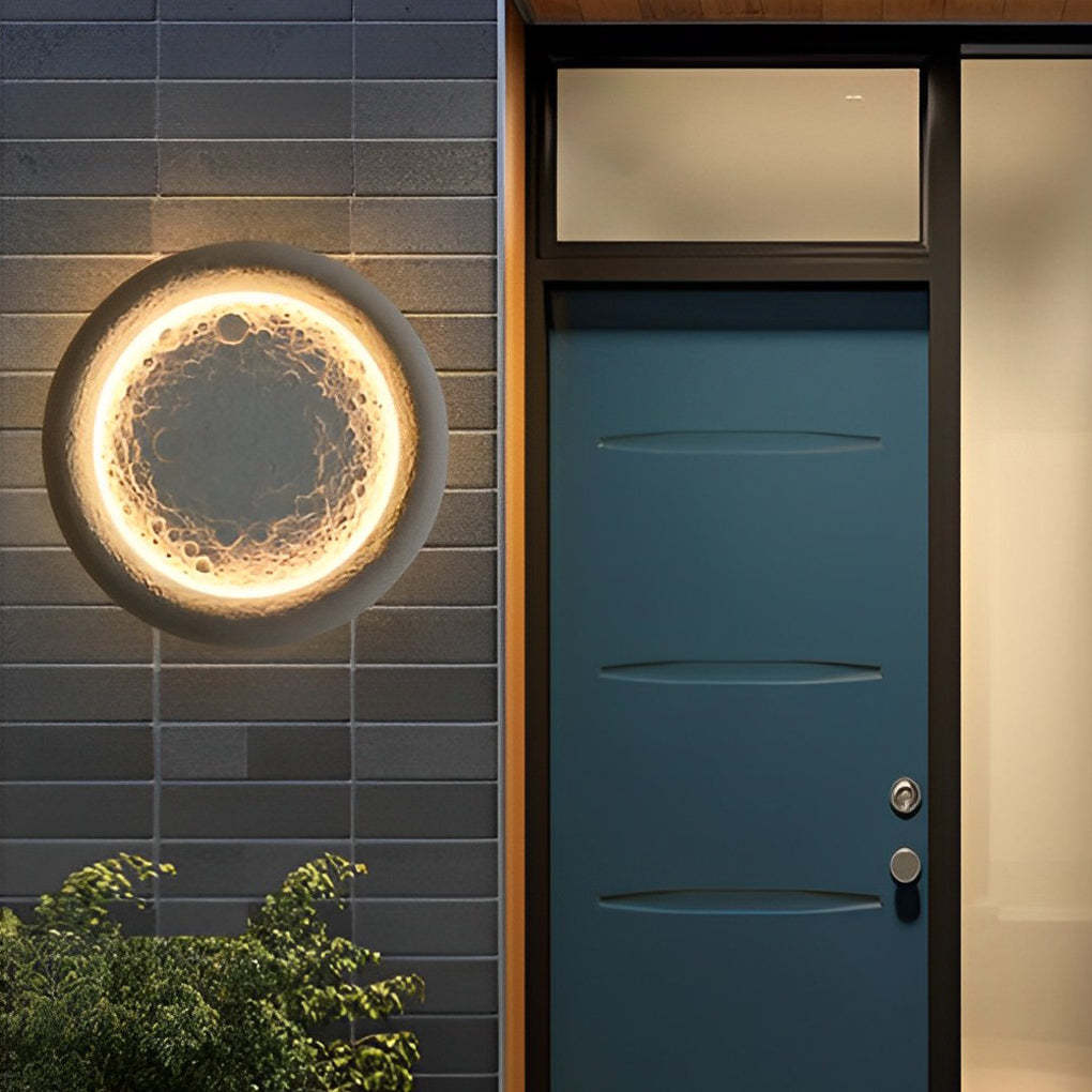Moon Craters Design LED Waterproof Modern Outdoor Wall Lamp Exterior Lights-Lighom