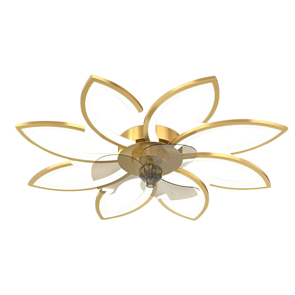 Flower Smart Silent Dimming LED Modern Fan