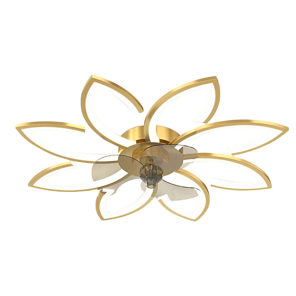 Flower Smart Silent Dimming LED Modern Fan