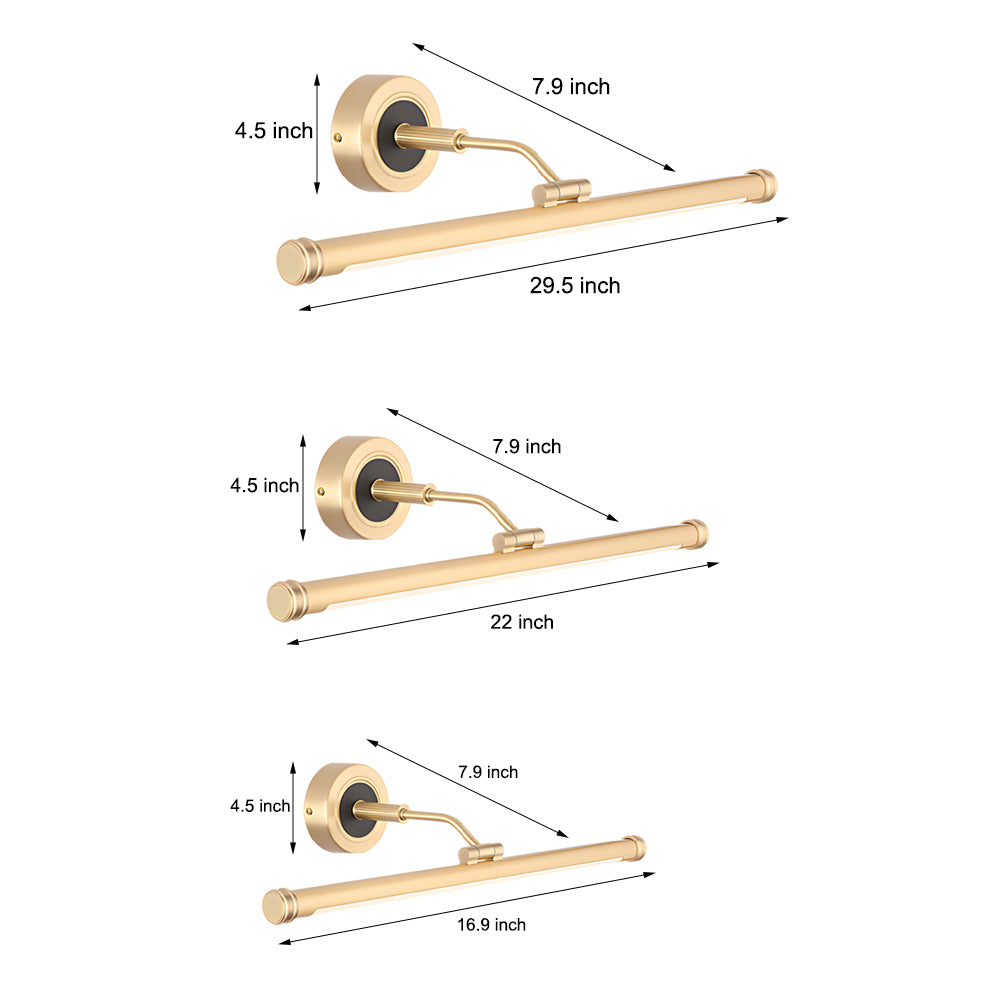 Elegant Linear Gold/Black LED Vanity Light for Bathroom - Vintage Style-Lighom