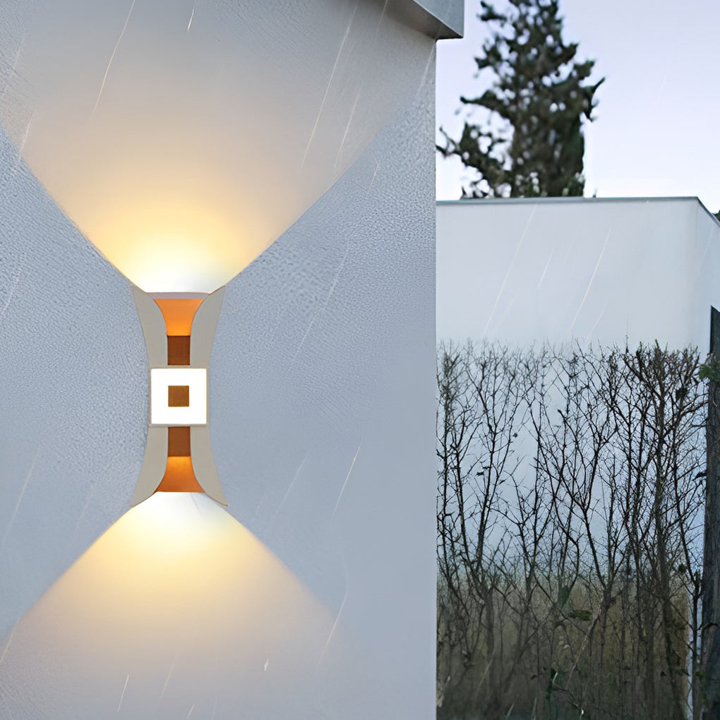 Black synthetic ash down outdoor wall lighting - modern — Warm White (3000K) / White
