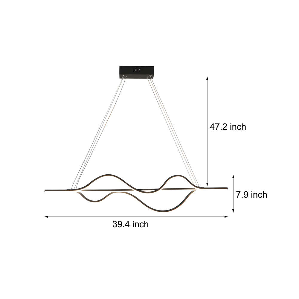 Sleek Wave Modern Pendant Light Dimmable LED