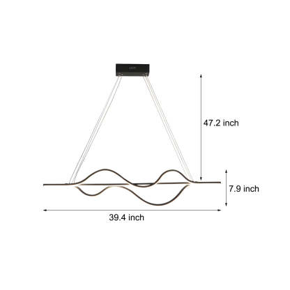 Sleek Wave Modern Pendant Light Dimmable LED