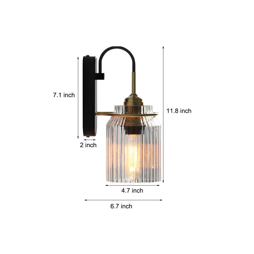 Round Funnel Wavy Glass LED Modern Wall Sconce