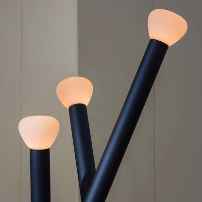 3-light Minimalist Modern Stick Floor Lamp-Lighom