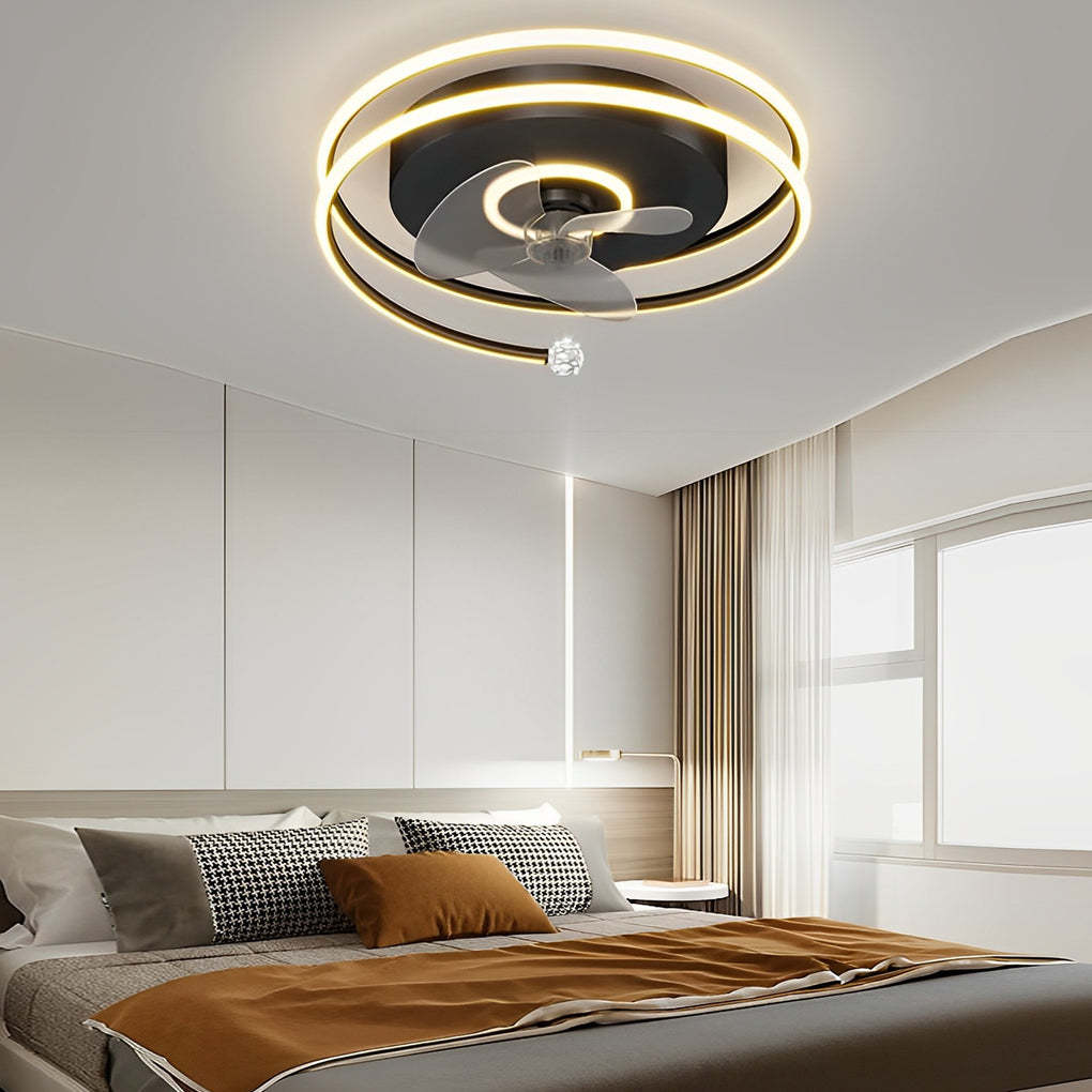 Minimalist Circular Mute LED Nordic Bladeless Fan