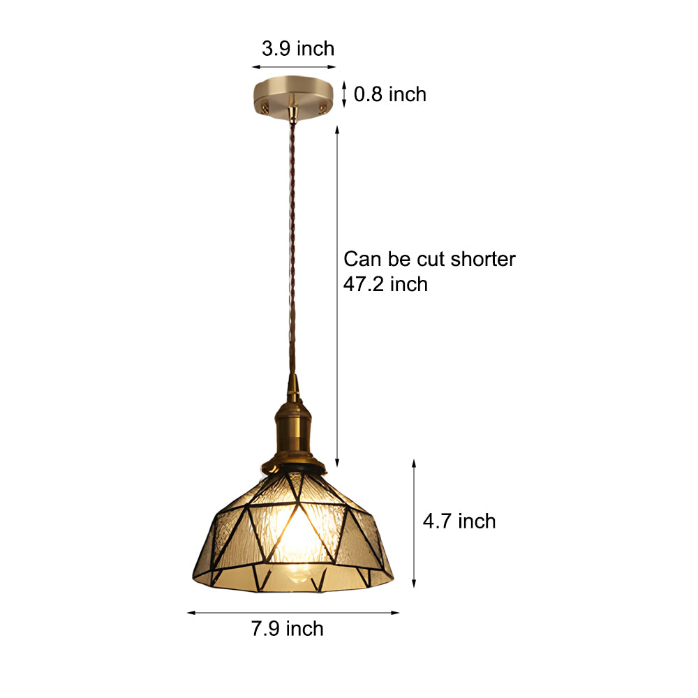 Vintage Stained Glass Hanging Pendant Light
