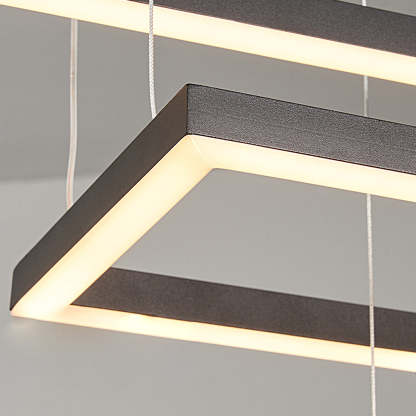 Geometric Strip Dimmable Nordic Dining Chandelier — Black / Warm White