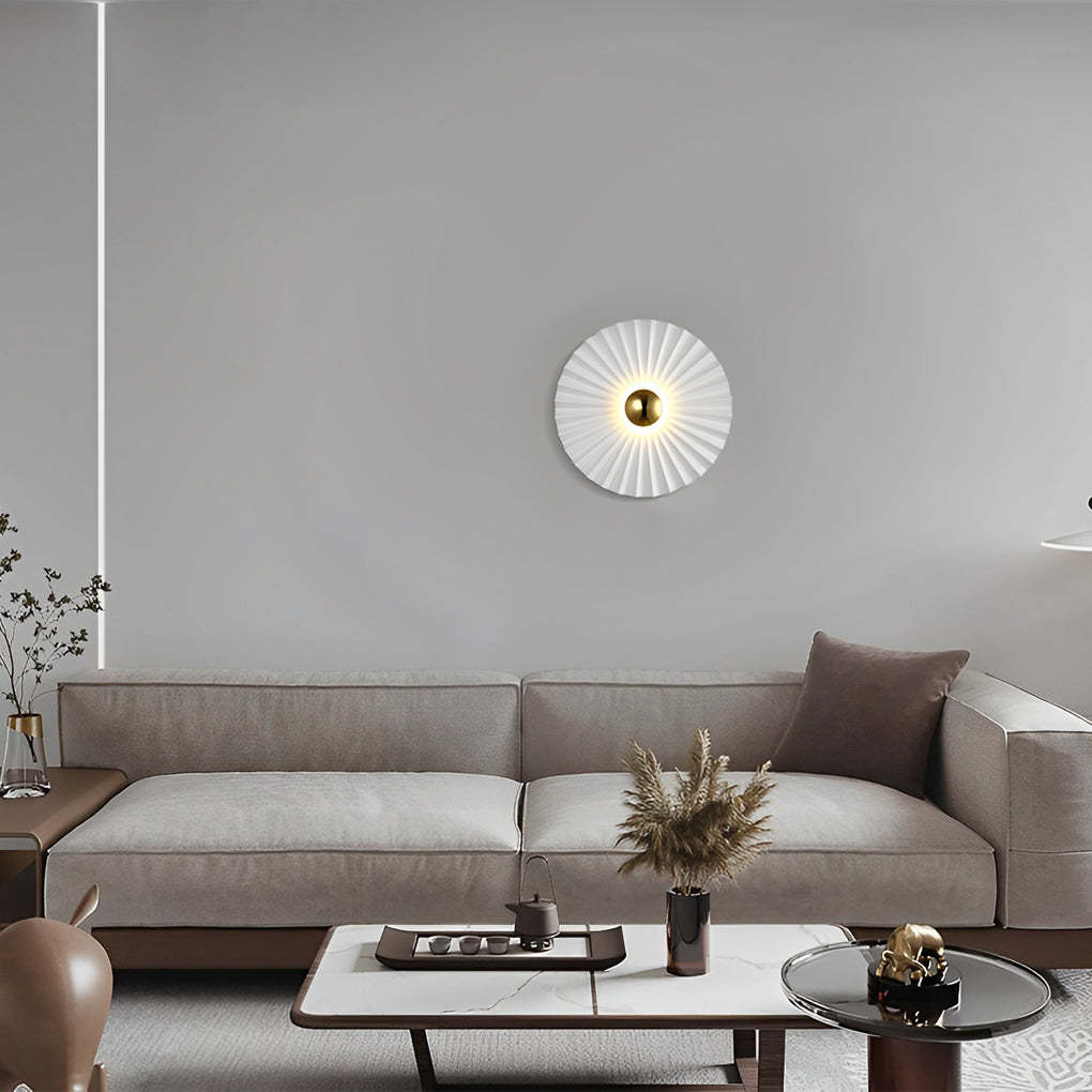 Lotus Leaf Pleated White Modern LED Wall Light