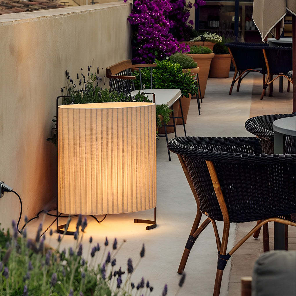 42 inch Modern Japanese-Style Fabric Outdoor Floor Lamp-Lighom