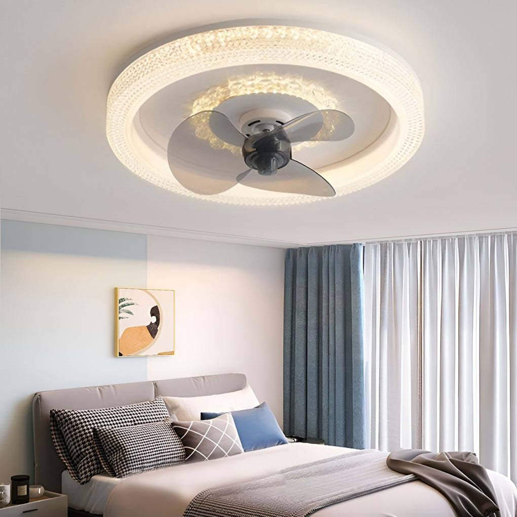 Round 360 Rotatable Stepless Dimming LED Ceiling Fan