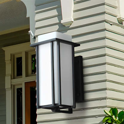 Square Waterproof LED Black Retro Outdoor Wall Lamp Exterior Lights-Lighom