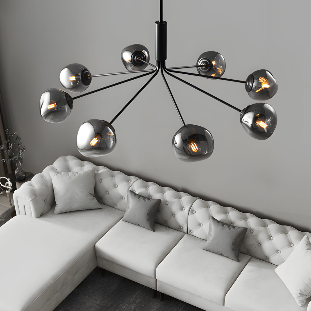 3/5/8-Light Molecule Dimpled Lava Glass Chandelier
