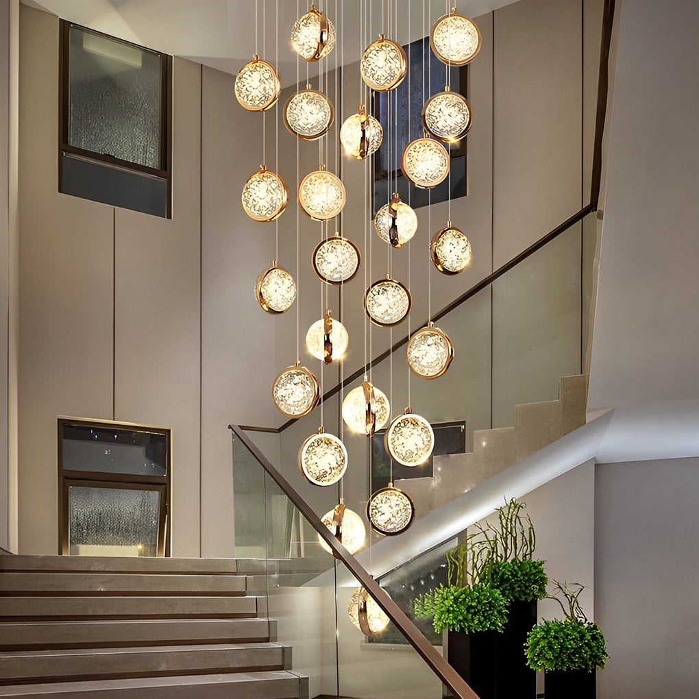 Global Crystal Cluster Adjustable Modern Long Chandelier