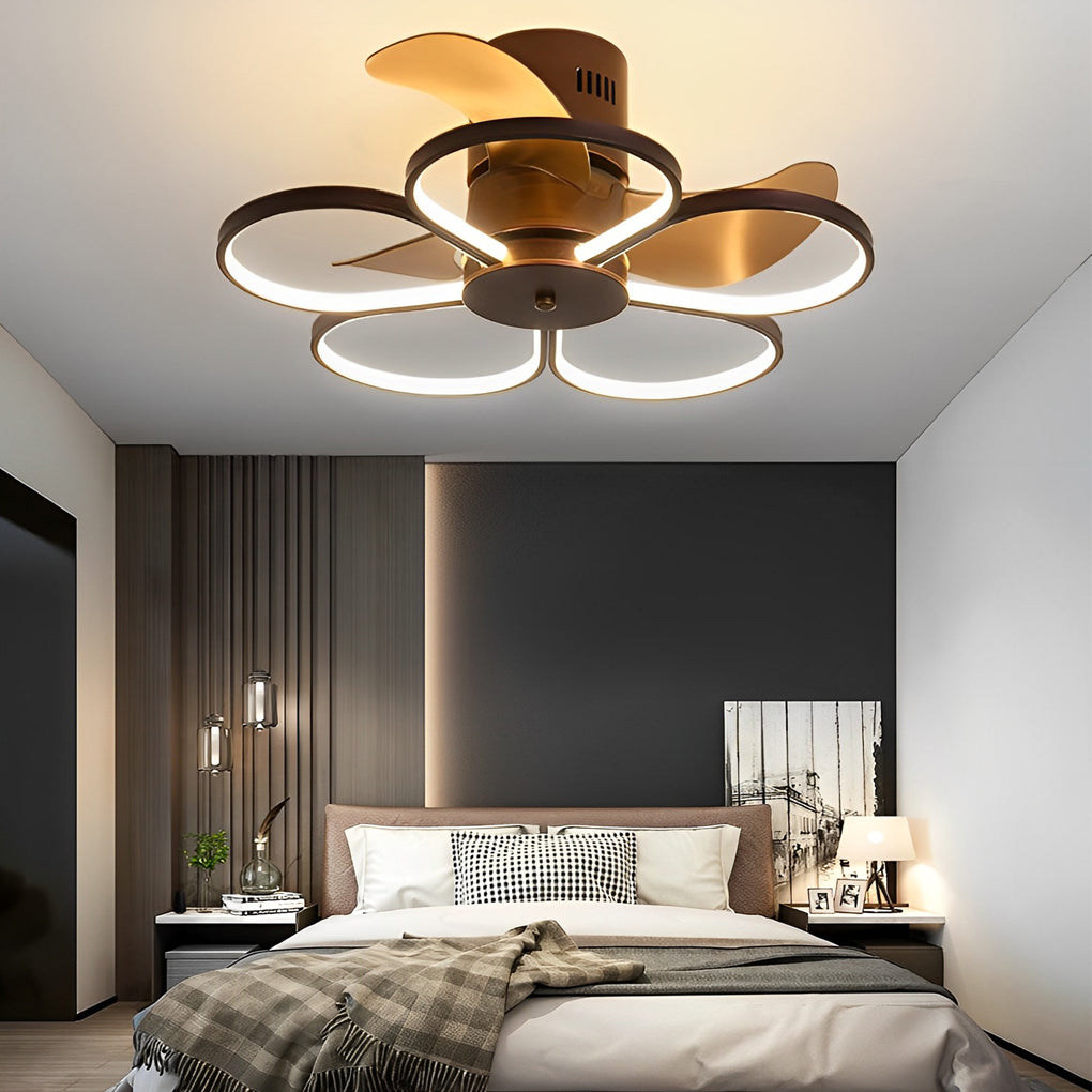 Mute bladeless brown ceiling fans in synthetic — Coffee