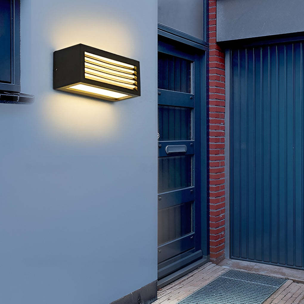 Rectangle 12W LED Black Modern Outdoor Wall Sconce