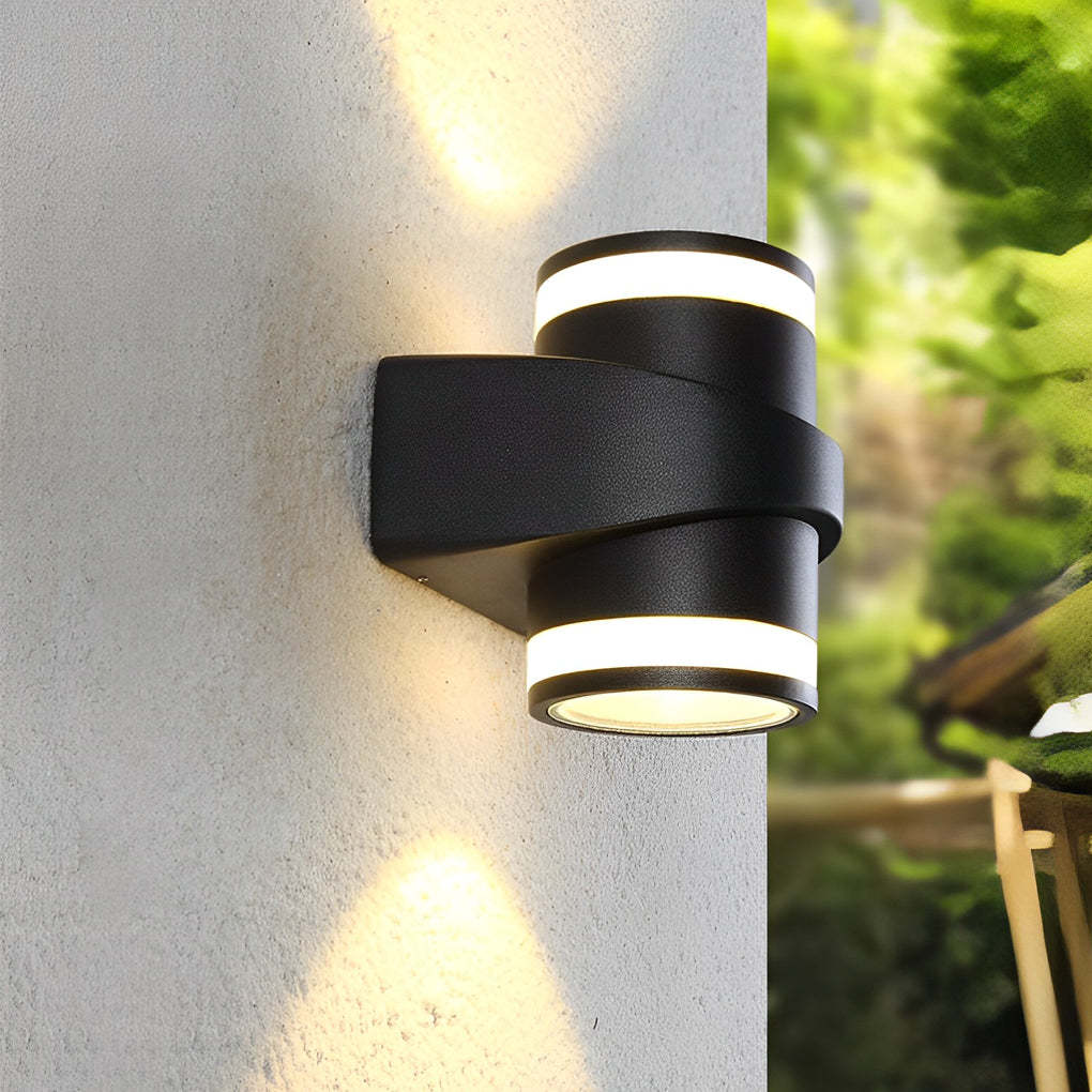 Round Up and Dawn Light LED Waterproof Black Outdoor Wall Washer Lights-Lighom