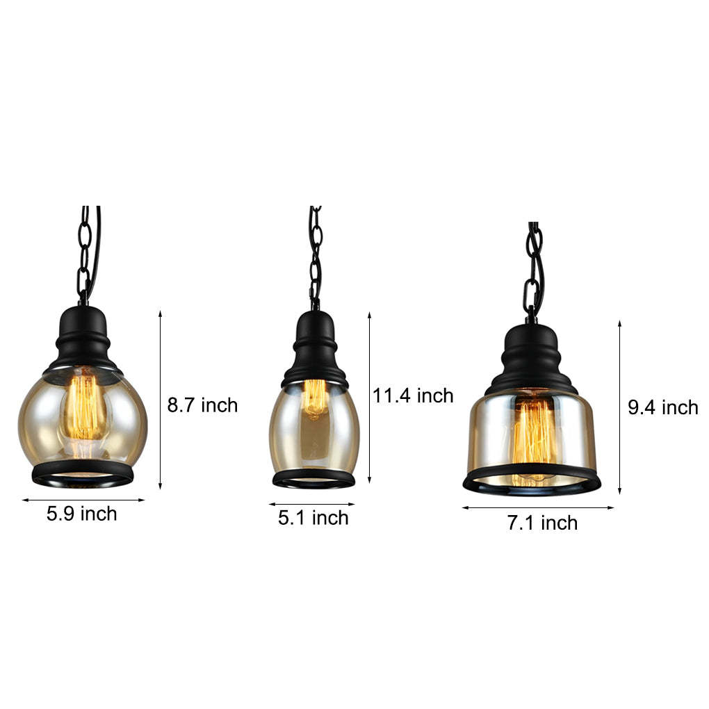 Retro Brown Bottle Glass Industrial Pendant
