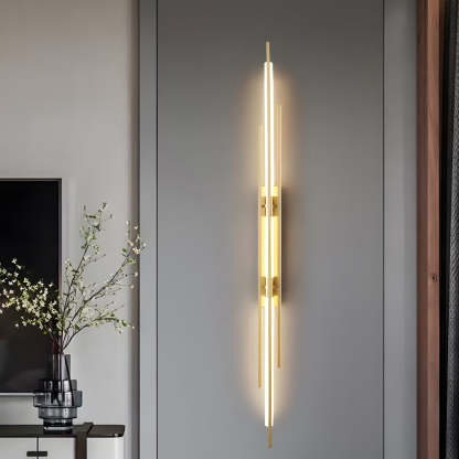 Long Strips Grille Iron Acrylic Simple Modern LED Wall Light Fixture-Lighom