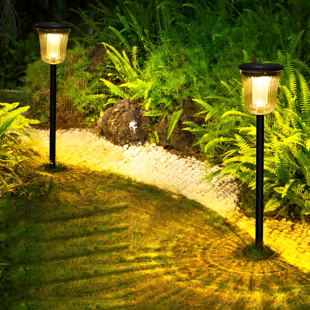Modern lawn sensor black landscape lighting