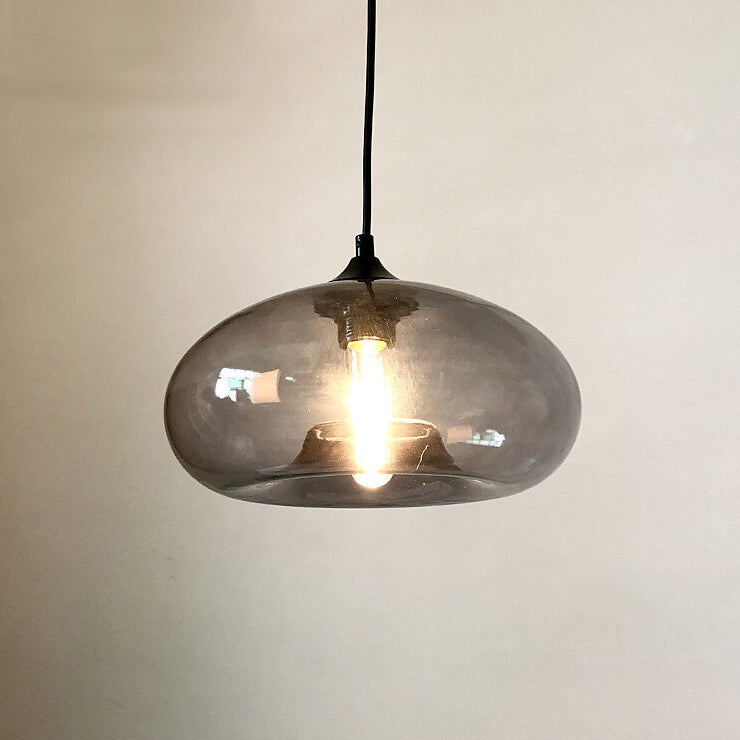 Colored Glass Oval Pendant Light